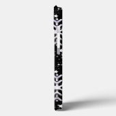Witte sneeuwvlokken op zwart Case-Mate iPhone case (Achterkant / Links)