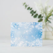 Witte sneeuwvlokken over blauwe achtergrond Winter Briefkaart (Staand voorkant)