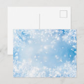 Witte sneeuwvlokken over blauwe achtergrond Winter Briefkaart (Voorkant / Achterkant)