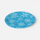 Witte sneeuwvlokken papieren bordje (Gekanteld)