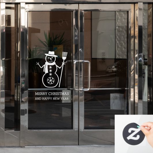 Witte sneeuwvlokken raamsticker (Kantoordeur)