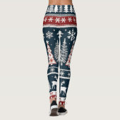 Witte sneeuwvlokken, rendieren, kerstvakantie leggings (Achterkant)