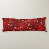 Witte sneeuwvlokken rode ondergrondse buis lichaamskussen (Achterkant)