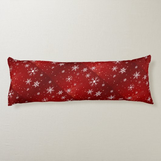 Witte sneeuwvlokken rode ondergrondse buis lichaamskussen (Achterkant)