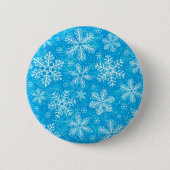 Witte sneeuwvlokken ronde button 5,7 cm (Voorkant)