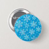 Witte sneeuwvlokken ronde button 5,7 cm (Voorkant /achterkant)