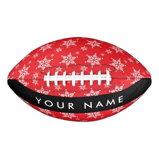 Witte sneeuwvlokken, rood, Jouw naam, personaliser American Football (Voorkant)