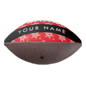 Witte sneeuwvlokken, rood, Jouw naam, personaliser American Football (Gedraaid 270)