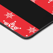 Witte sneeuwvlokken, rood, Jouw naam, personaliser Bureaumat (Hoek)