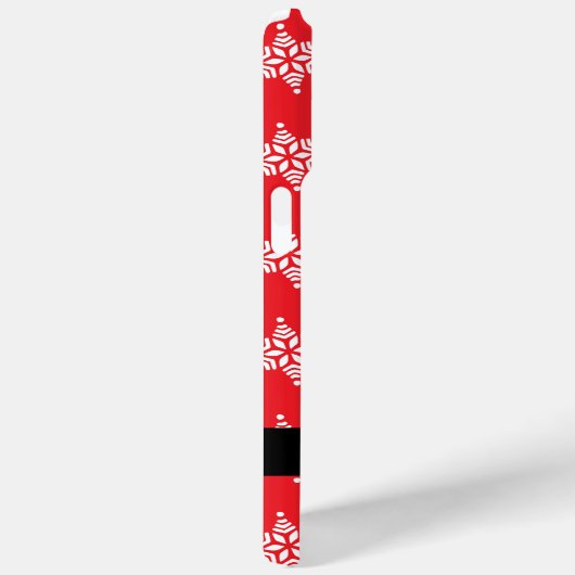 Witte sneeuwvlokken, rood, Jouw naam, personaliser Case-Mate iPhone Case (Achterkant / Rechts)