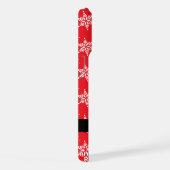 Witte sneeuwvlokken, rood, Jouw naam, personaliser iPhone Hoesje (Rechterkant)