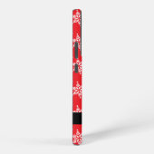 Witte sneeuwvlokken, rood, Jouw naam, personaliser Samsung Galaxy Hoesje (Rechterkant)