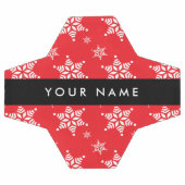 Witte sneeuwvlokken, rood, Jouw naam, personaliser Voetbal (Enkel)