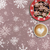 Witte sneeuwvlokken Roos roze Tafelkleed