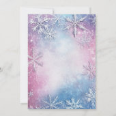 Witte Sneeuwvlokken Roze en Blauw Kerstfeest Kaart (Achterkant)
