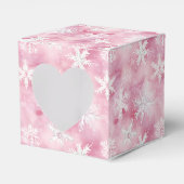Witte Sneeuwvlokken Roze Waterverf Patroon Gilry Bedankdoosjes (Voorkant Zijde)