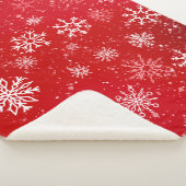 Witte Sneeuwvlokken Ruby Rood Sherpa Deken (3/4)