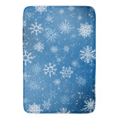 Witte sneeuwvlokken saffier blauw badmat (Voorkant Verticaal)