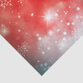 Witte sneeuwvlokken Sparkles en Bokeh op Red Tissuepapier (Detail)