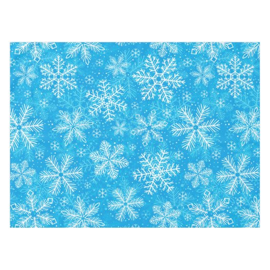 Witte sneeuwvlokken tafelkleed (Voorkant (Horizontaal))