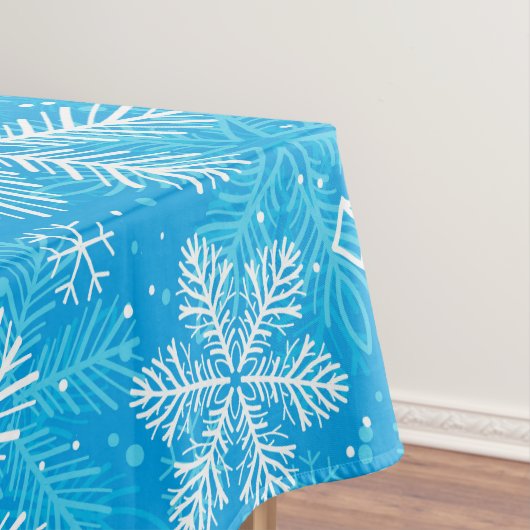 Witte sneeuwvlokken tafelkleed (Voorbeeld)
