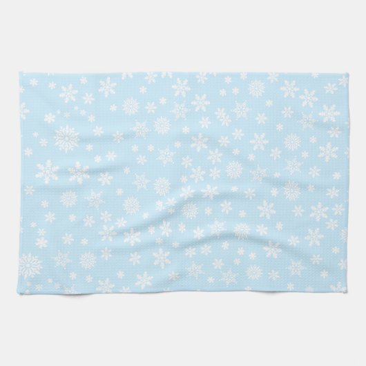 Witte sneeuwvlokken theedoek (Horizontaal)