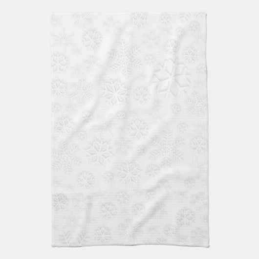 Witte sneeuwvlokken theedoek (Verticaal)