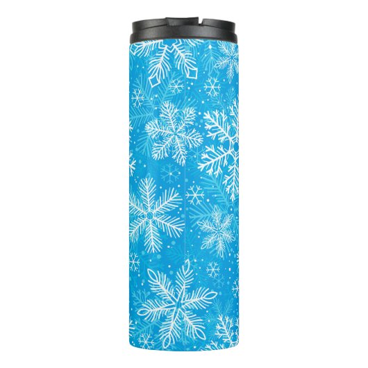 Witte sneeuwvlokken thermosbeker (Achterkant)