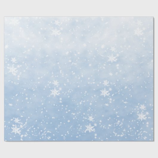 Witte sneeuwvlokken tijdens de winter cadeaupapier (Vlak)