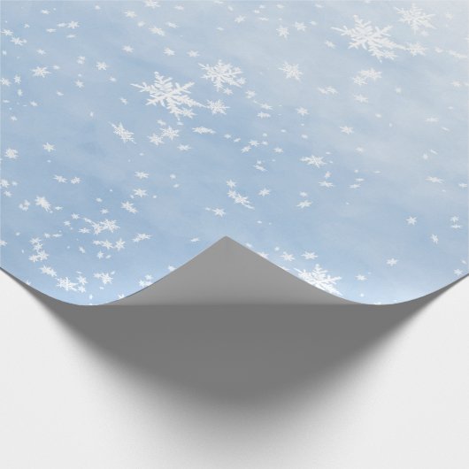 Witte sneeuwvlokken tijdens de winter cadeaupapier (Hoek)