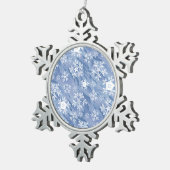 Witte sneeuwvlokken tin sneeuwvlok ornament (Rechts)