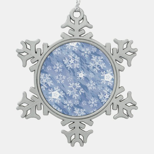 Witte sneeuwvlokken tin sneeuwvlok ornament (Voorkant)