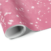 Witte sneeuwvlokken van de winterroze ombre wrappi cadeaupapier (Rol Hoek)