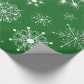 Witte sneeuwvlokken verschillende vormen cadeaupapier (Hoek)