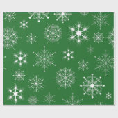 Witte sneeuwvlokken verschillende vormen cadeaupapier (Vlak)