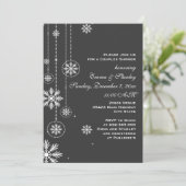Witte sneeuwvlokken voor het kool-huwelijk: douche kaart (Staand voorkant)