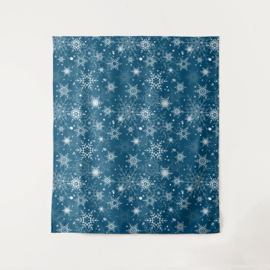 Witte sneeuwvlokken wandkleed (Voorkant)