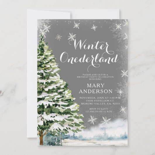 Witte sneeuwvlokken Winter Onederland Verjaardagsb Kaart (Voorkant)