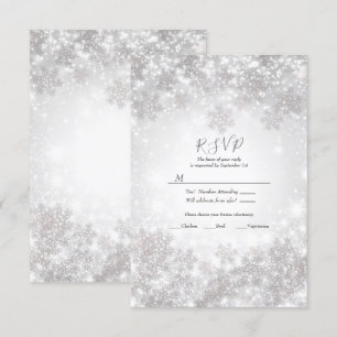 Witte Sneeuwvlokken Winter Wonderland Trouw RSVP Kaart
