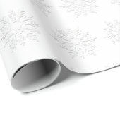 Witte sneeuwvlokken Wrapping Papier (Rol Hoek)