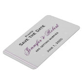 Witte Sneeuwvlokken Zilveren Bruiloft Save the Dat Magneet (Linkerzijde)