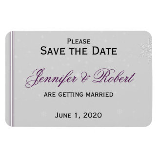 Witte Sneeuwvlokken Zilveren Bruiloft Save the Dat Magneet