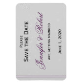 Witte Sneeuwvlokken Zilveren Bruiloft Save the Dat Magneet (Verticaal)