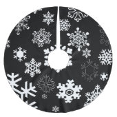 Witte sneeuwvlokken - zwart kerstboom rok (Voorkant)