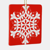 Witte Sneeuwvlokkerhangers Keramisch Ornament (Rechts)
