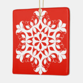 Witte Sneeuwvlokkerhangers Keramisch Ornament (Links)