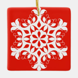 Witte Sneeuwvlokkerhangers Keramisch Ornament
