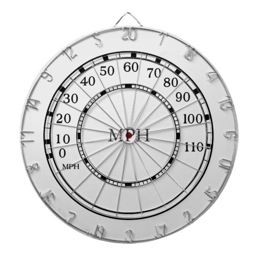 Witte snelheidsmeter MPH Garage Dart Board Dartbord (Voorkant)