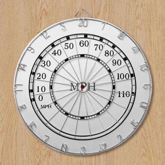 Witte snelheidsmeter MPH Garage Dart Board Dartbord