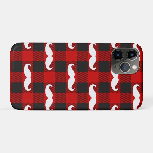 Witte snor Buffalo Plaid zwart en rood Case-Mate iPhone Case (Achterkant (horizontaal))